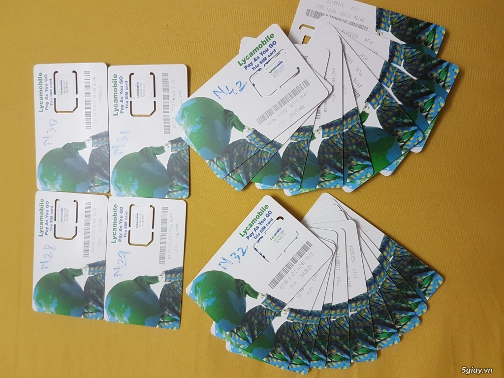 Sim điện thoại trả trước sử dụng tại MĨ.