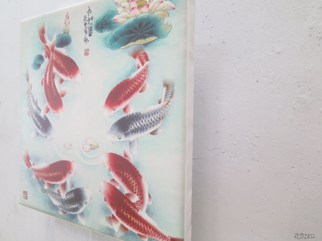 Tranh Canvas Cửu Ngư Hội Tụ - 1