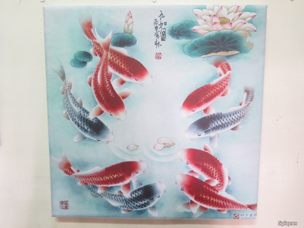 Tranh Canvas Cửu Ngư Hội Tụ - 3