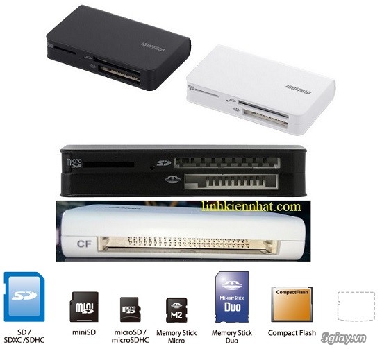 Buffalo Card Reader USB3.0, USB2.0 - Đầu đọc thẻ nhớ đa năng cho smatphone + Tablet - 3