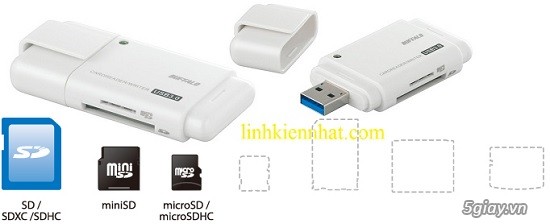 Buffalo Card Reader USB3.0, USB2.0 - Đầu đọc thẻ nhớ đa năng cho smatphone + Tablet - 13