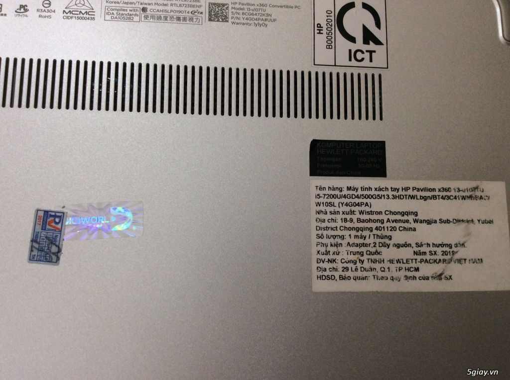 Laptop HP PavilionX360 13-u107TU_I5 7200U bảo hành phong vũ đến 2/2018 - 3