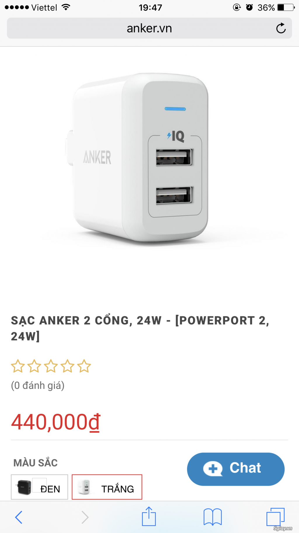 Sạc Anker 2 cổng 24W - 1