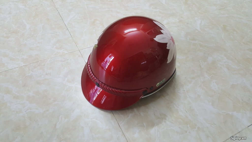 Mũ bảo hiểm nữ đỏ hoa - 1