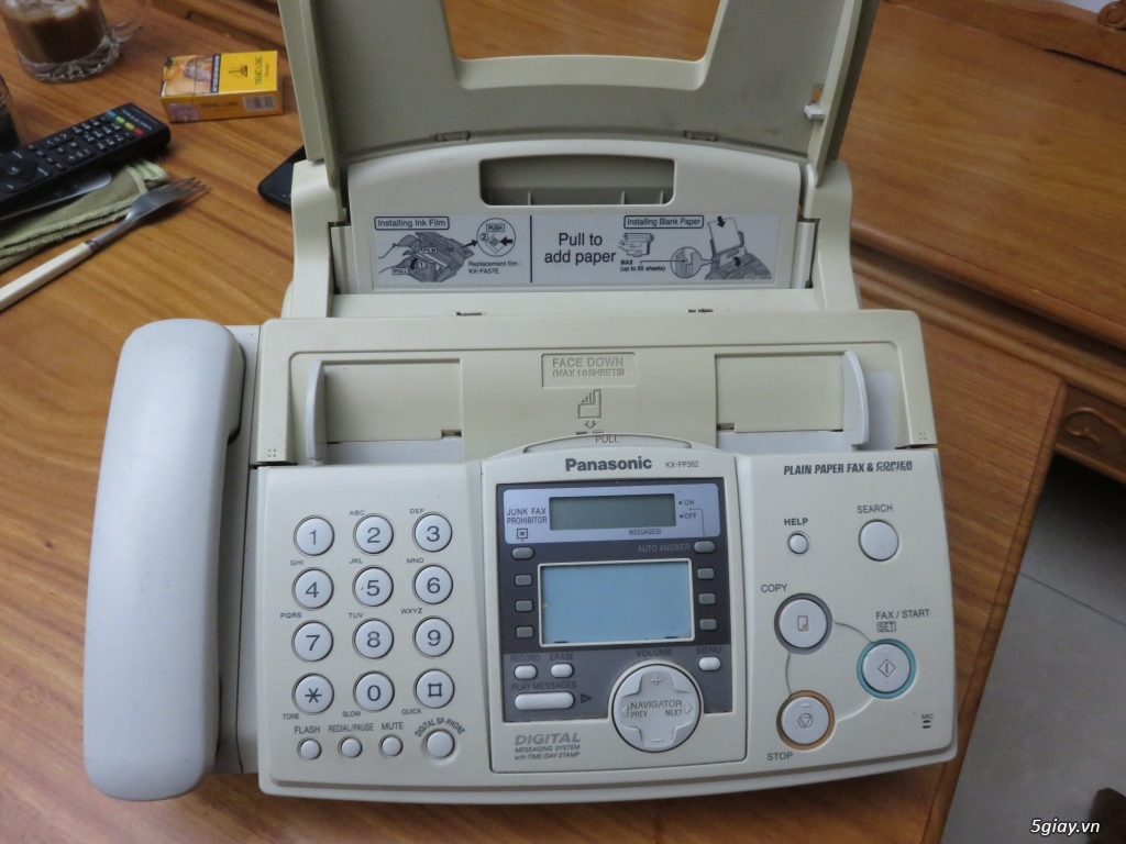 Máy Fax Panasonic KX-FP 362cx xuất xứ malaysia cũ tai ghe tiệm nét