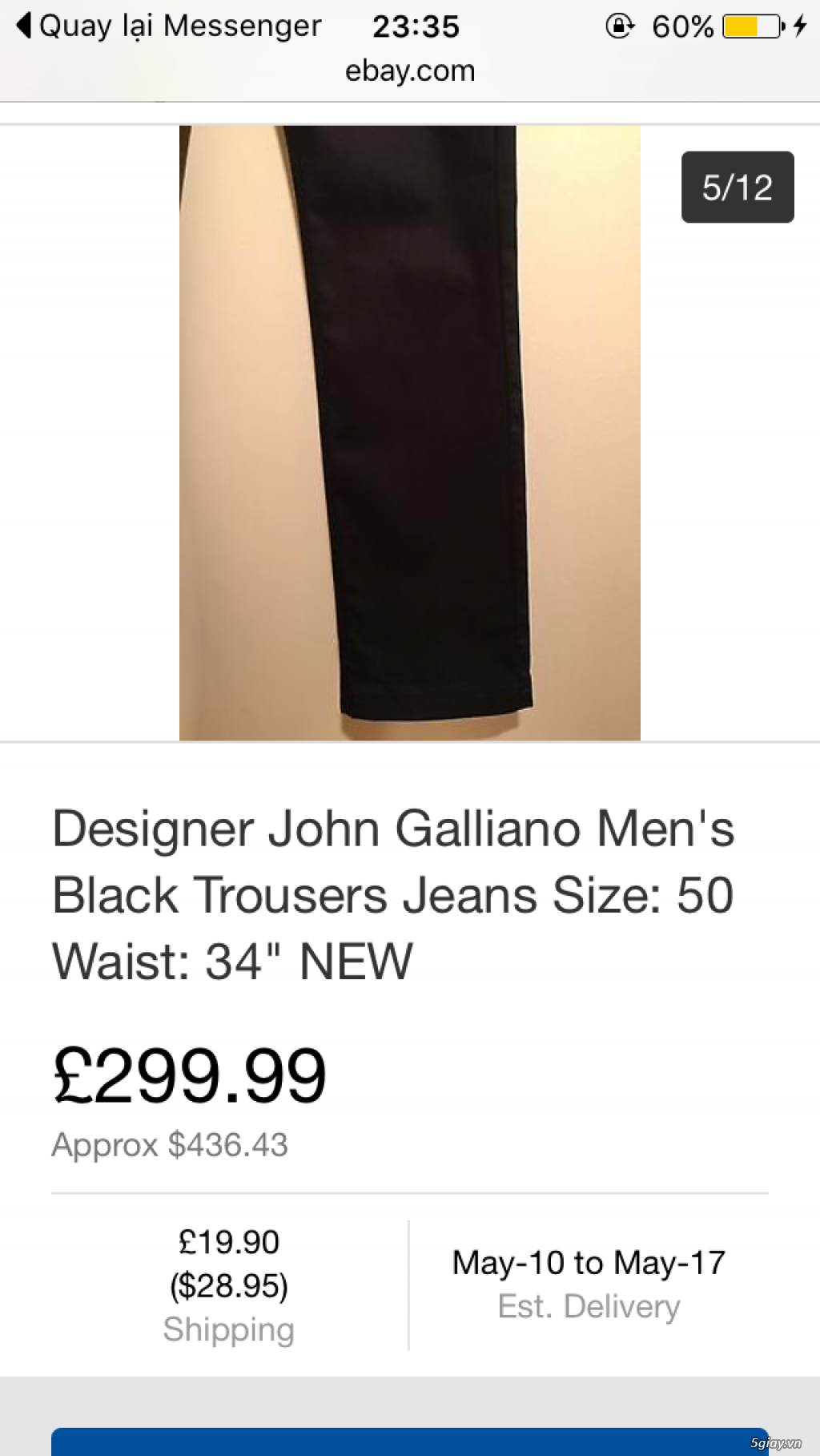 Quần jeans john galliano , made in italy , đẳng cấp toàn cầu . - 41