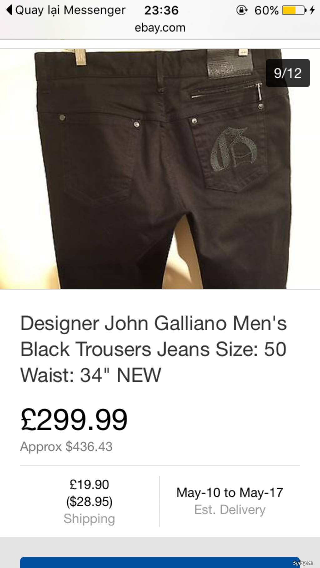 Quần jeans john galliano , made in italy , đẳng cấp toàn cầu . - 43