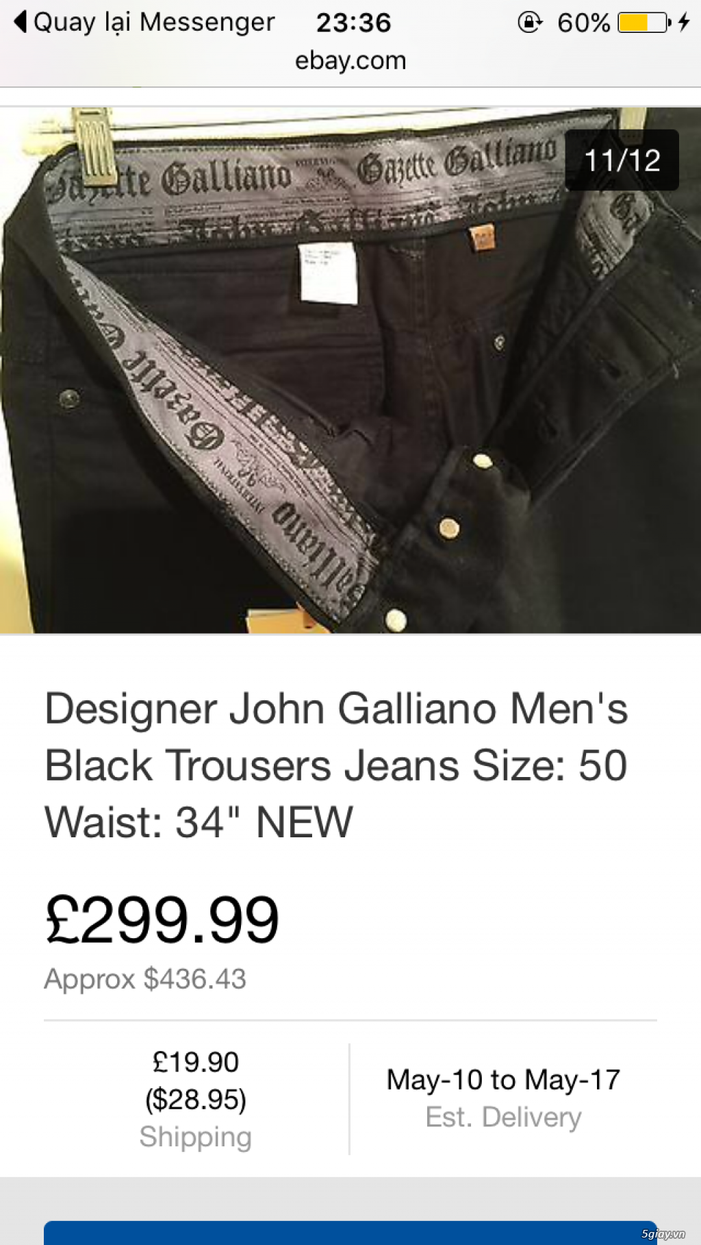 Quần jeans john galliano , made in italy , đẳng cấp toàn cầu . - 47