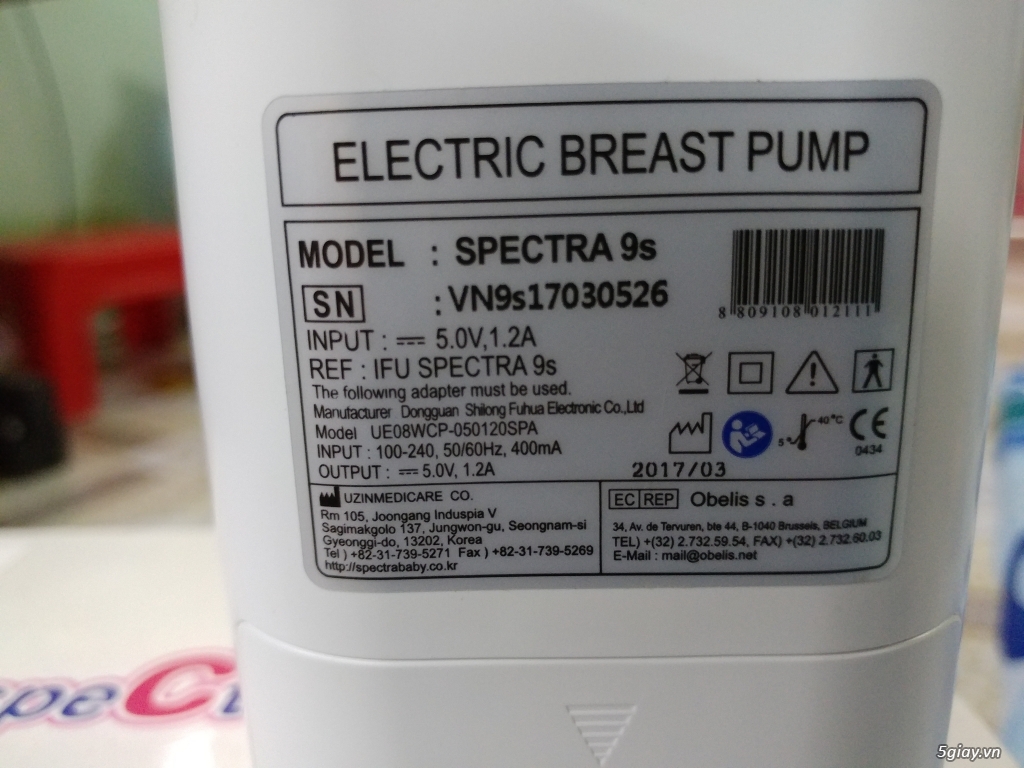 Máy hút sữa đôi Spectra 9X. 99%. Còn Bh 10 tháng. - 2