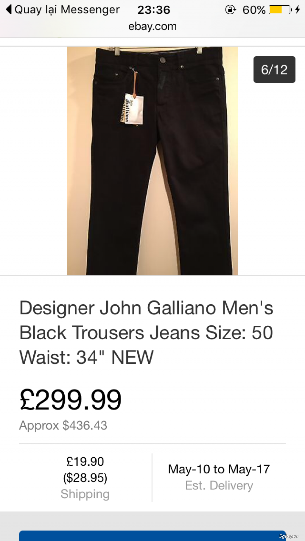 Quần jeans john galliano , made in italy , đẳng cấp toàn cầu . - 45