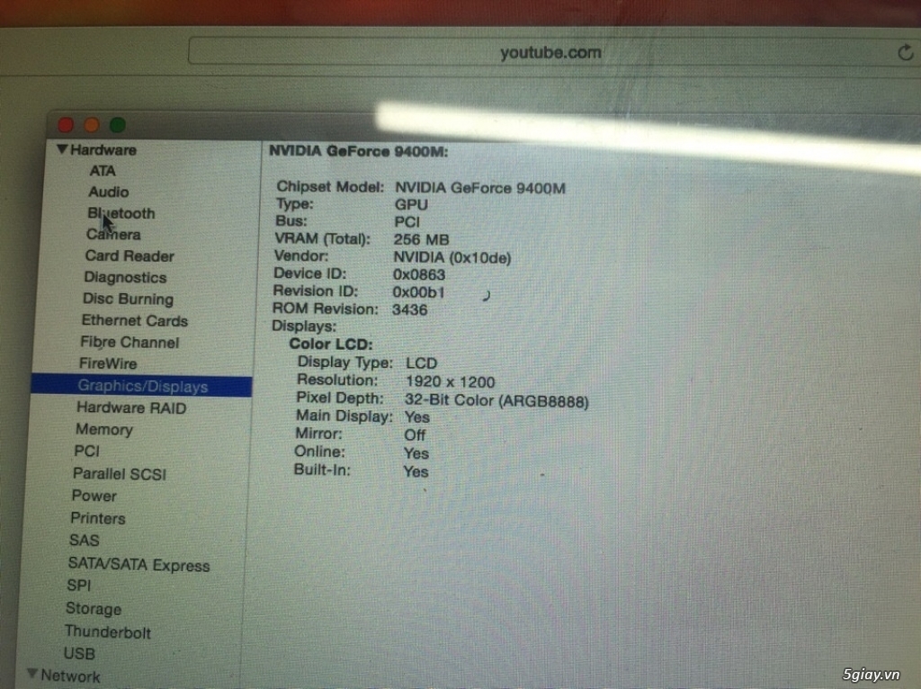 chuyển vga shard macbook pro 17 - core 2 -820-2610 - A1297 - đời 2010 - 7
