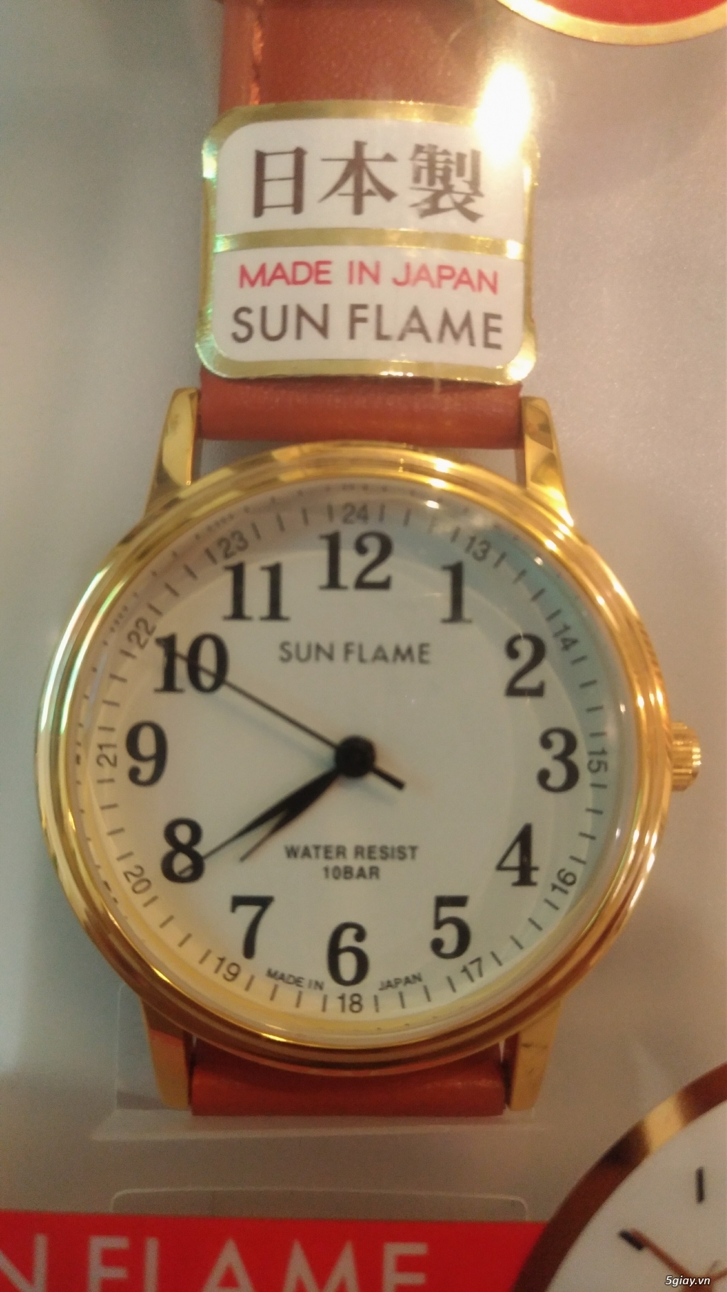 Đồng hồ SUN FLAME MADE IN JAPAN dây da thật - 3