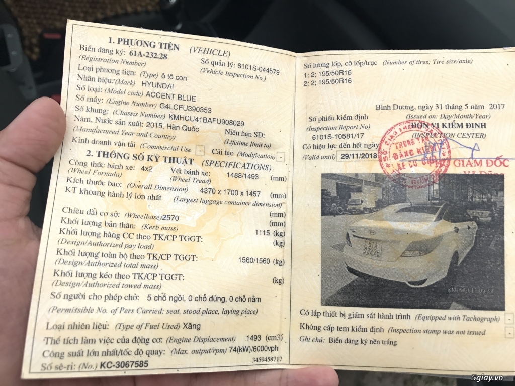 Xe	Hyundai Accent	Blue 1.4MT	2015 - 4