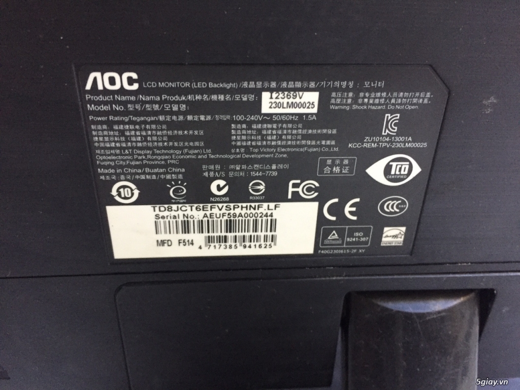 Còn dư em LCD AOC 23inch LED full màn hình - 4