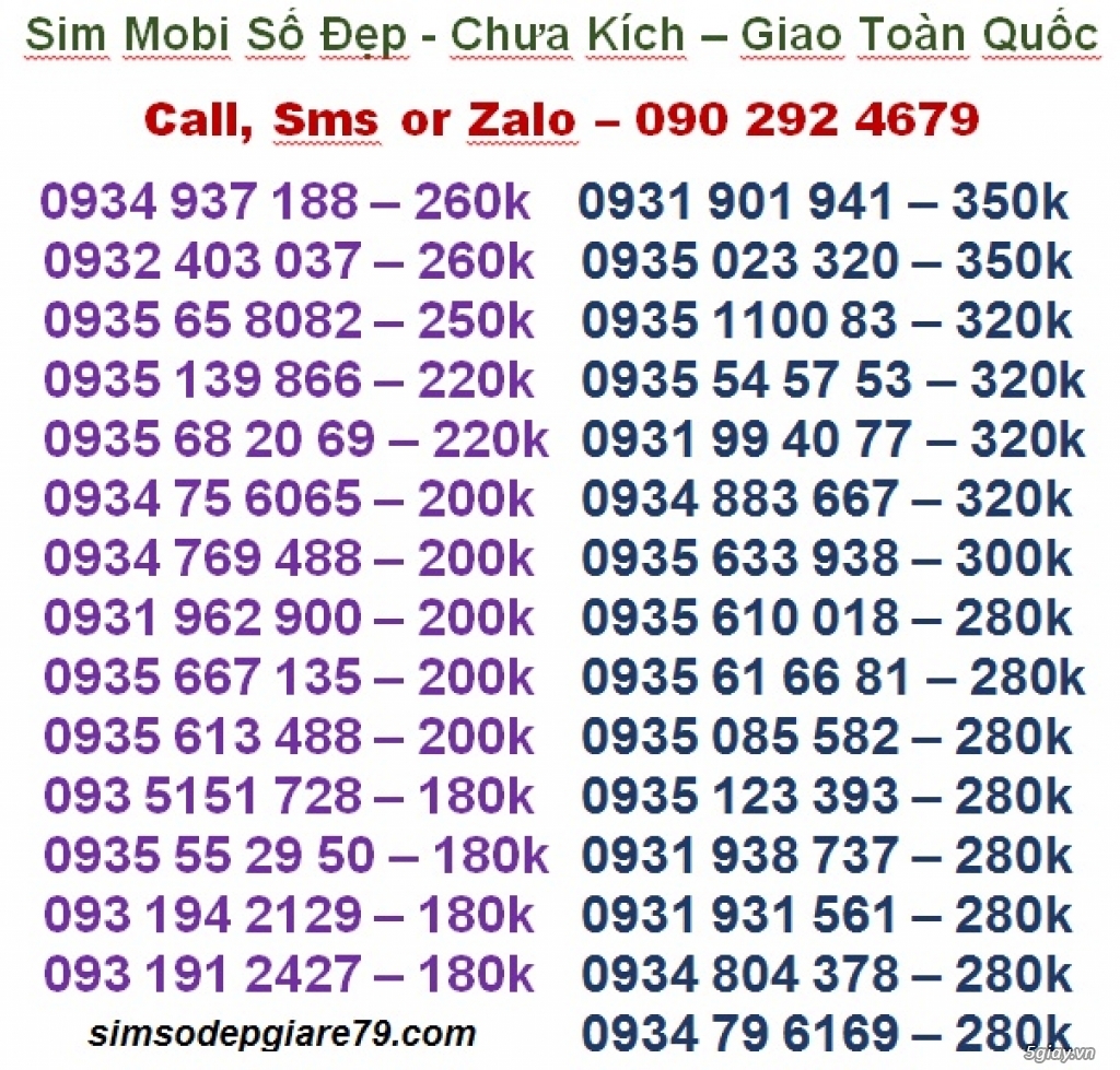 Sim mobi 0933, 0908, 0901 nhiều số mới về siêu đẹp, siêu rẻ. - 3
