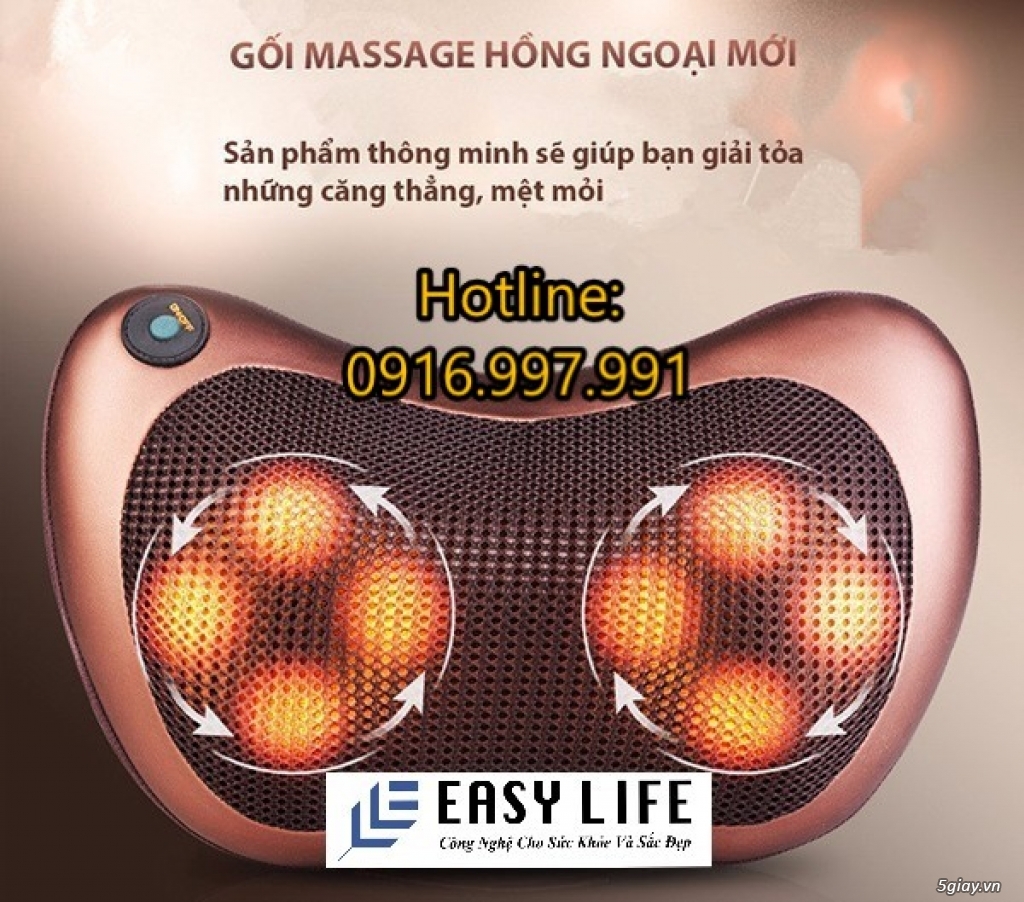 Gối massage hồng ngoại 8 bi QY-8028 - 1