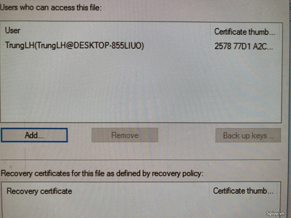 Cầu cứu về việc giải mã file mã hóa trong Windows