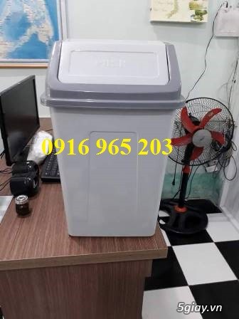 Thùng rác 25L nắp lật y tế màu trắng, Thùng rác bệnh viện 25L nắp lật - 1