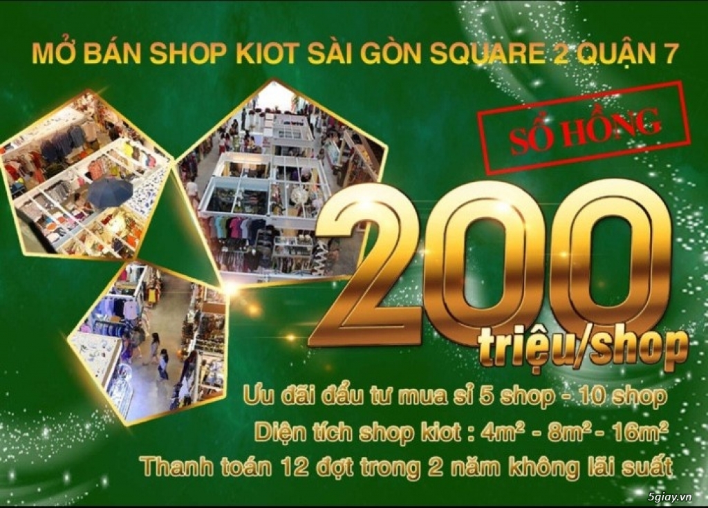 Cần sang shop thương mại Saigon Square Q7 - giá chỉ 223 triệu/shop 4m2 - 1
