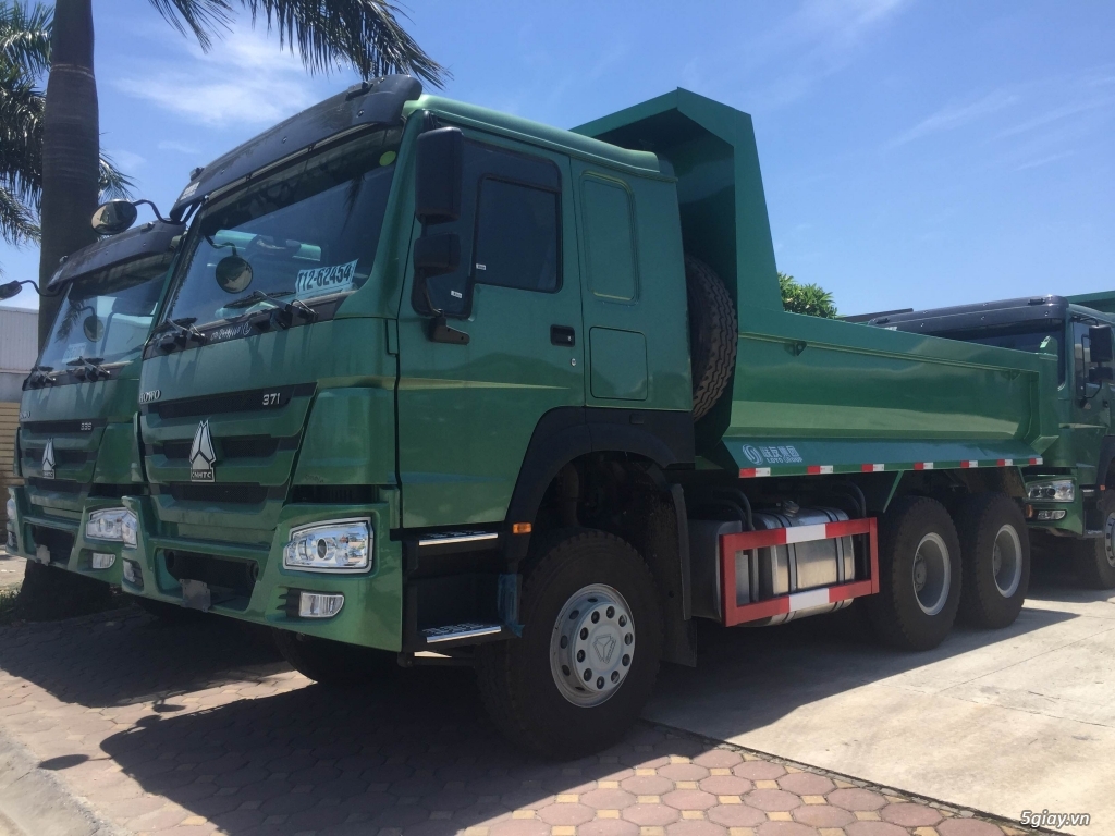 Xe ben 3 chân Howo 371 tải trọng 12-13 tấn 2016, 2017