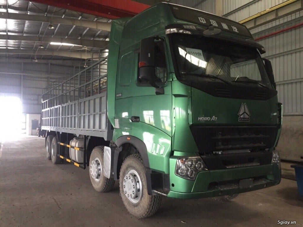 Xe tải thùng 4 chân Howo 371, 375, A7 tải trọng 17-17,9 tấn 2016, 2017 - 1