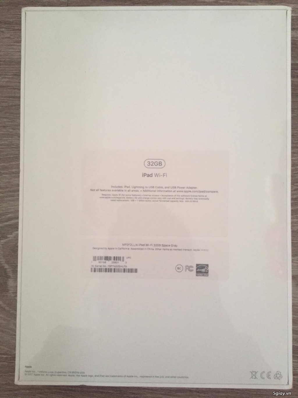 Ipad 2017 wifi 32GB Gray nguyên seal - 1