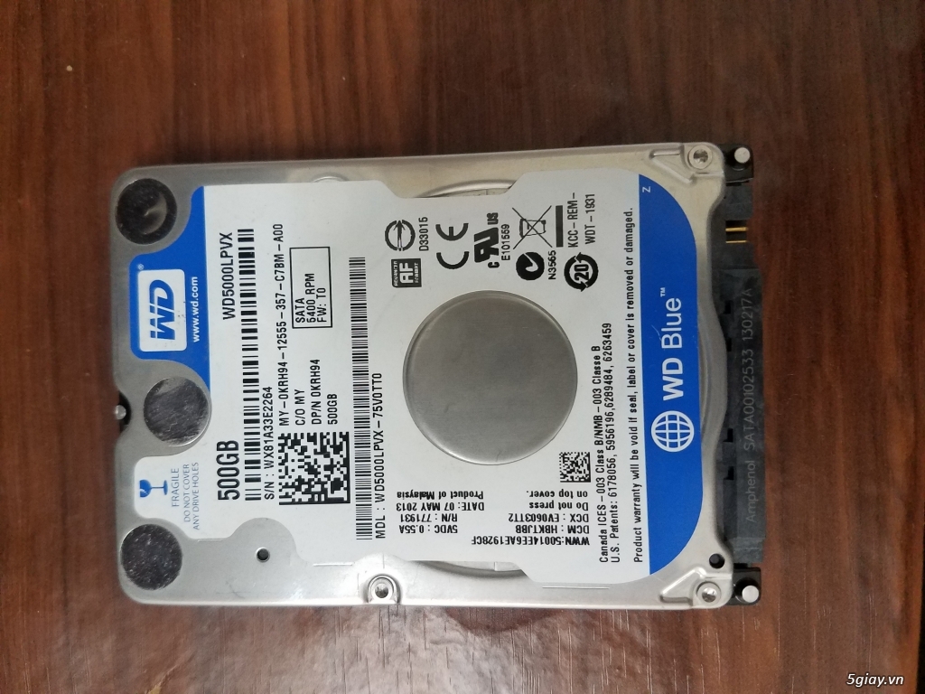 Cần thanh lý 1 hdd laptop 500g làm box lưu trữ, giá rẻ!!!