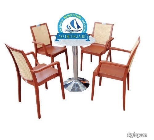 bộ bàn cafe sân vườn inox nhựa - 1