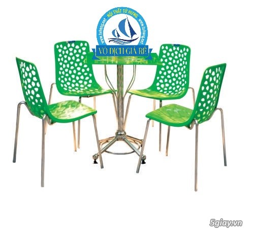 bộ bàn cafe sân vườn inox nhựa - 4