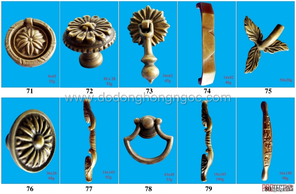 Tay nắm tủ bằng đồng,nẹp đồng trang trí,đúc sản phẩm theo yêu cầu của - 5