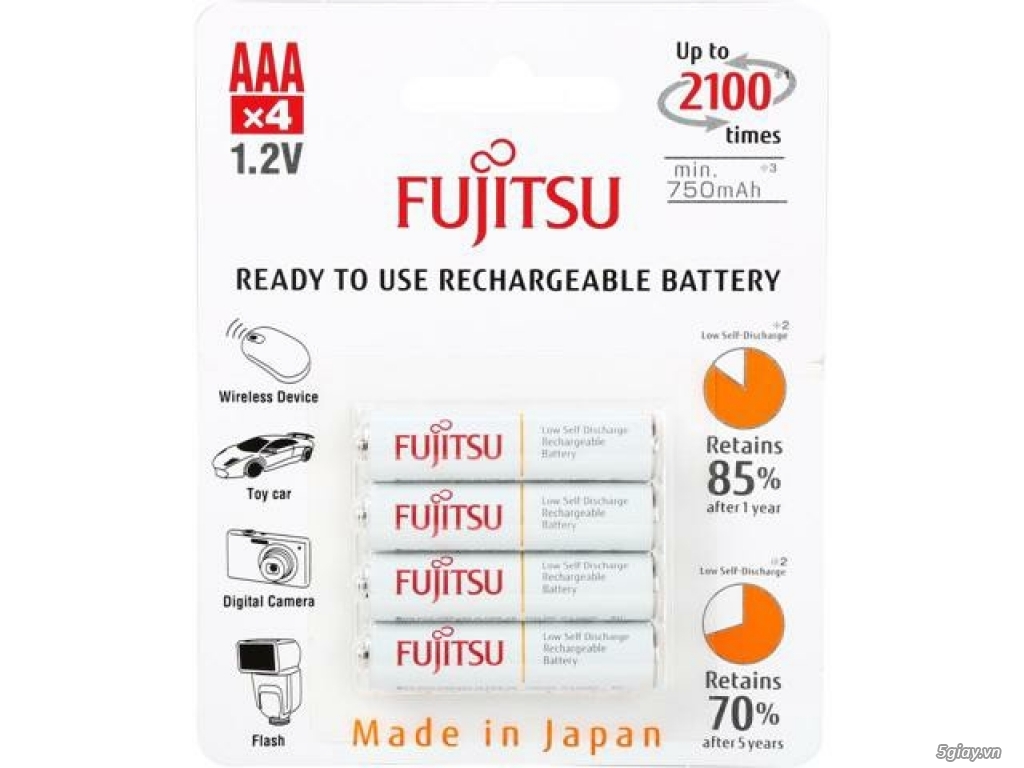 Bộ sạc pin AA + AAA Fujitsu chính hãng - 1