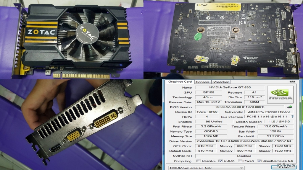 [HCM]Bán vga zotac gt630,asus gtx550ti,msi gtx650oc tản đồng - 2