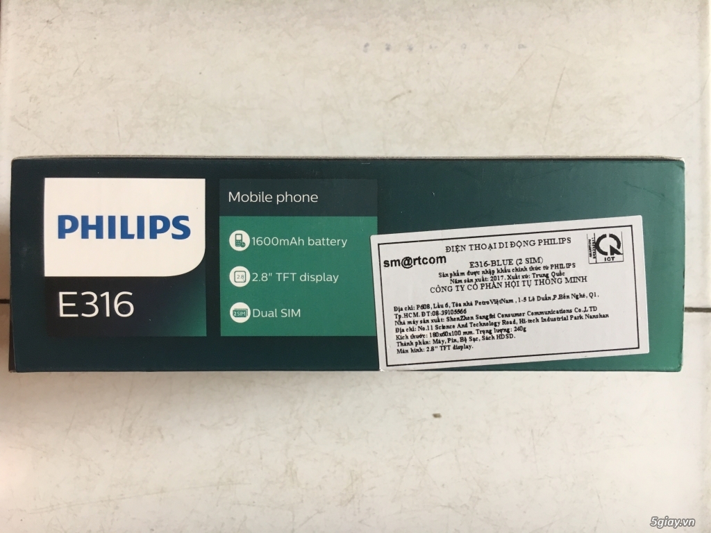 Điện thoại Philips E316 pin 1600mAh chính hãng - 3