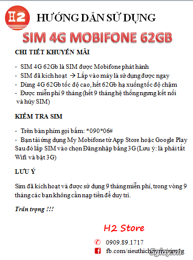 Sim 4G Mobifone 62Gb sử dụng miễn phí 9 tháng - không cần nạp tiền - 25