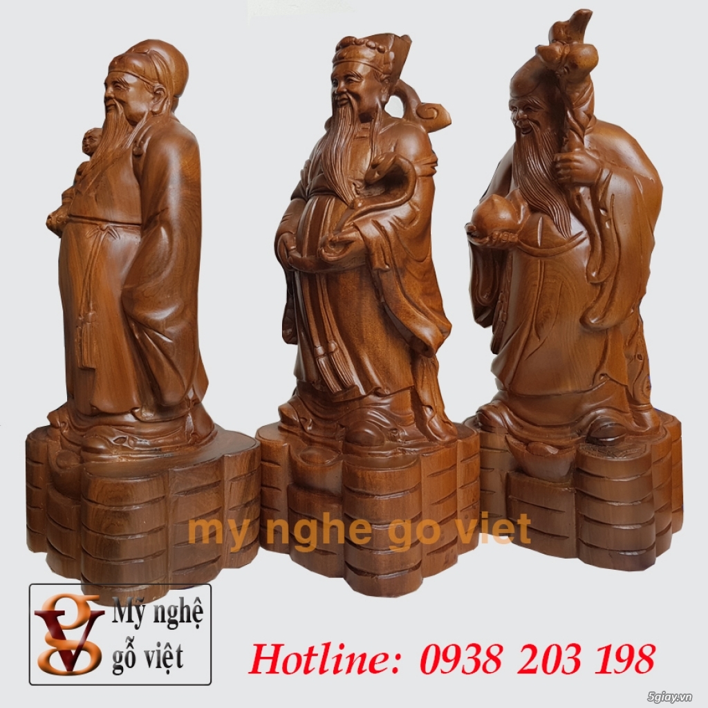 Tượng Phúc - Lộc - Thọ gỗ bách xanh, Giá 2.8 triệu. Freeship TPHCM - 1
