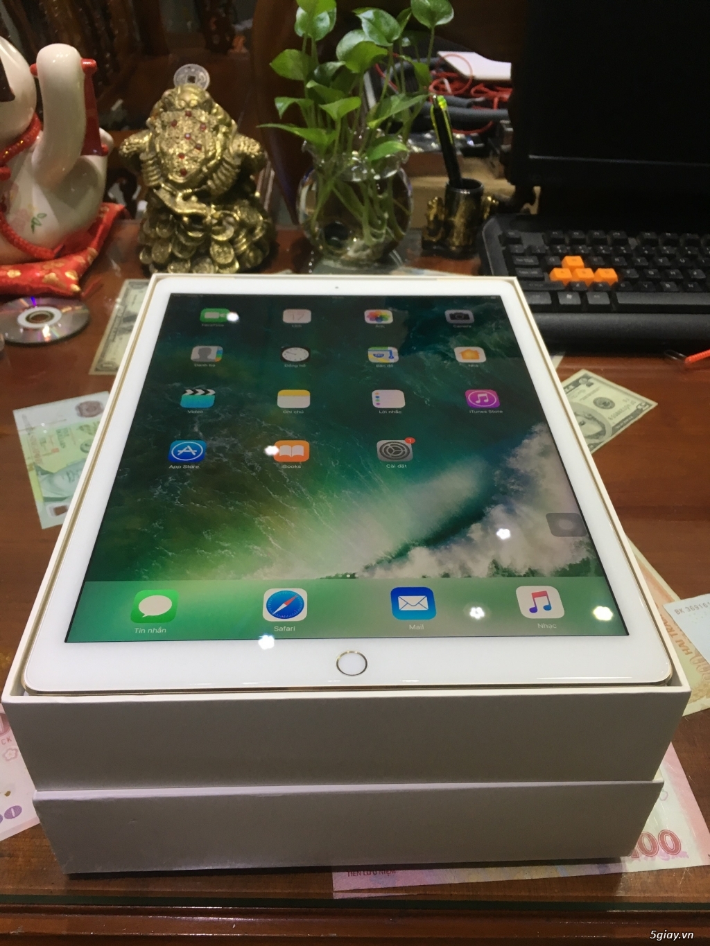 Bán 1 iPad Pro 12.9 128G 4G Gold(Vàng) Zin All Đẹp Như Mới Full Box - 4