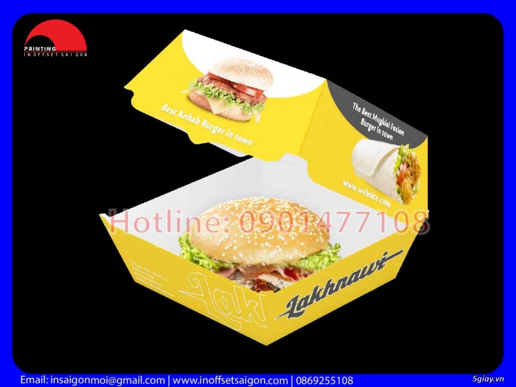In Hộp Giấy Hamburger takeaway - 1