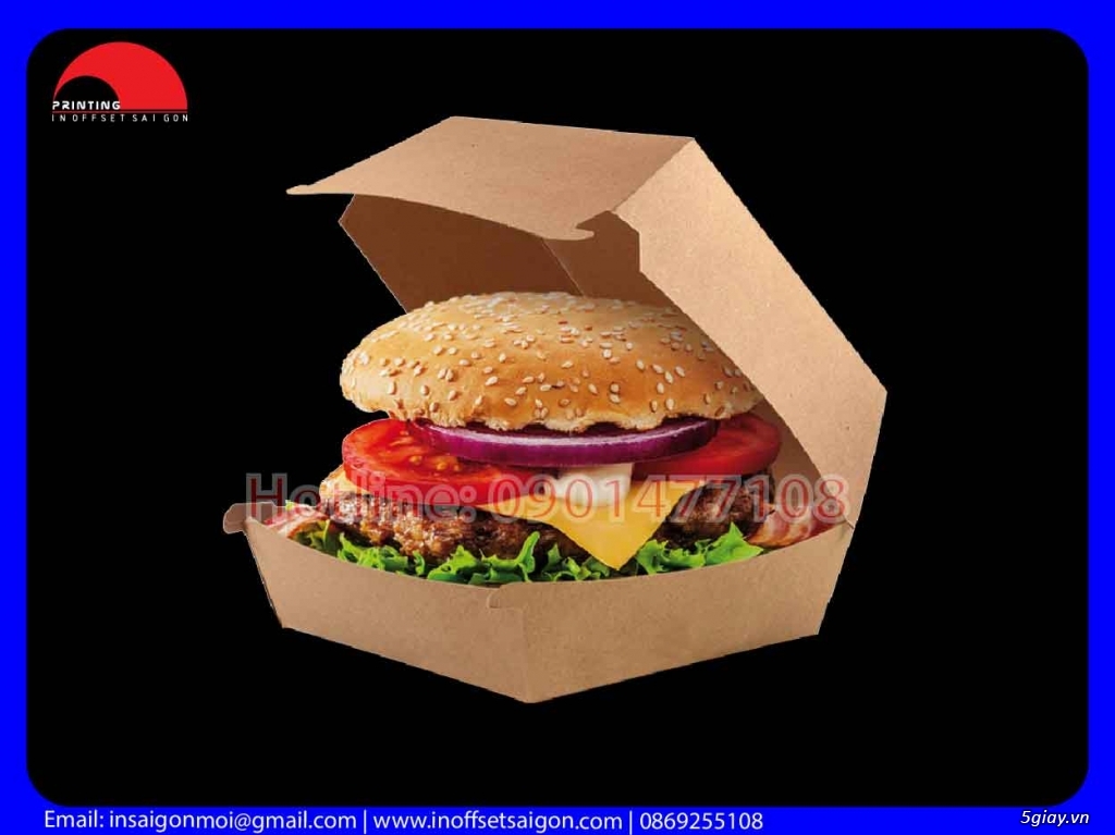 In Hộp Giấy Hamburger takeaway - 2