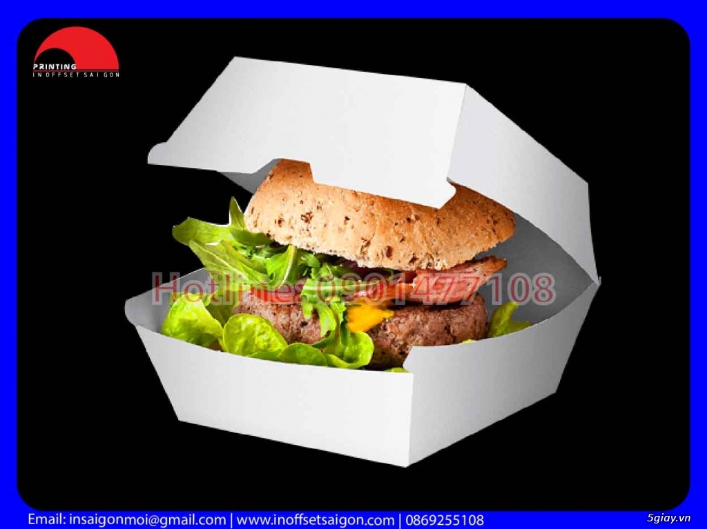 In Hộp Giấy Hamburger takeaway - 3
