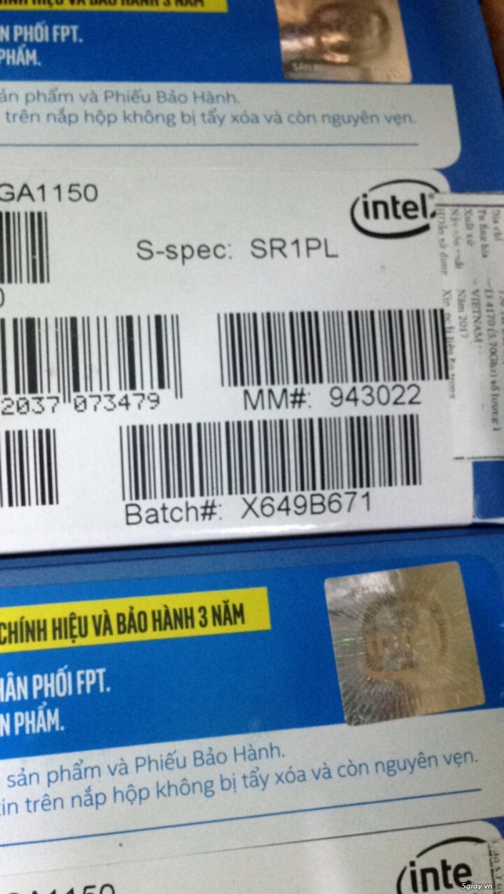 SSL chip intel VS i3 4170+i3 6100+main h110m ds2 chưa xài full bh Ok - 6