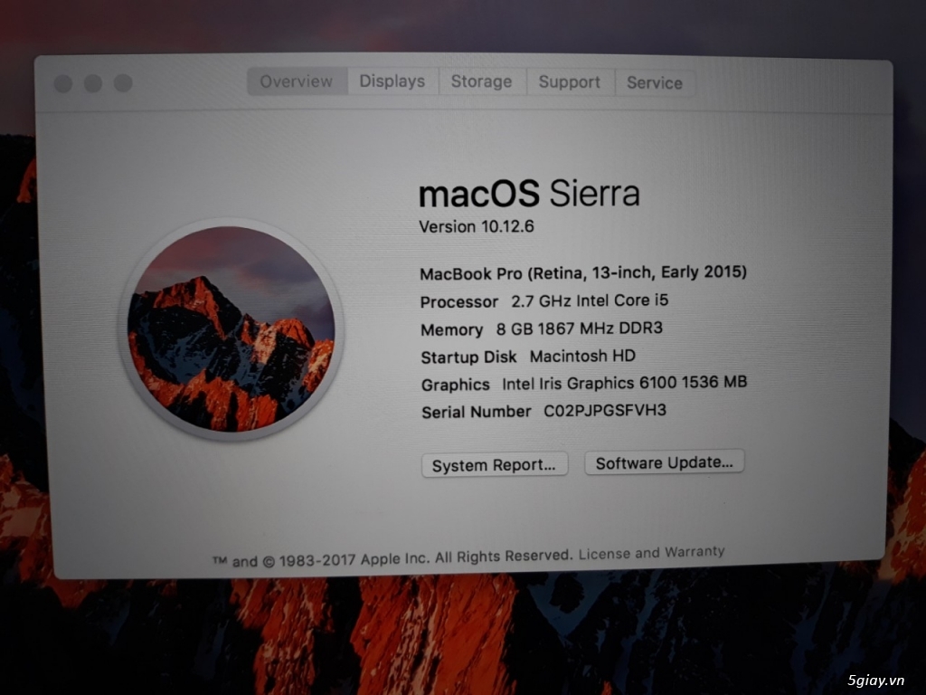 Macbook-pro-2015-13inch-i5-8g-128ssd -mf839- 20tr5