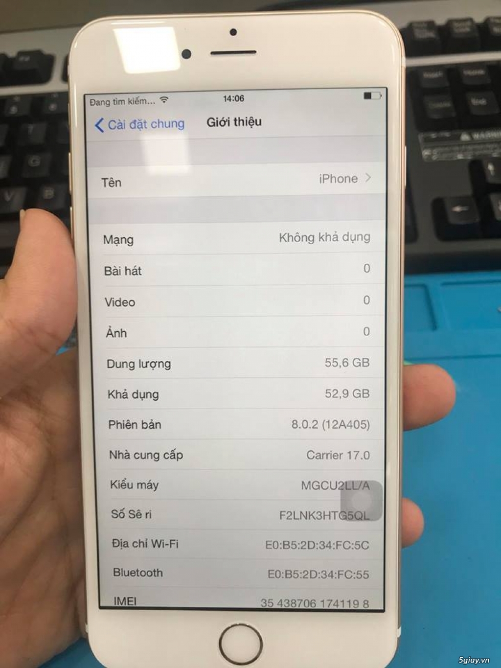 iPhone 6Plus 64G Gold quốc tế ios 8