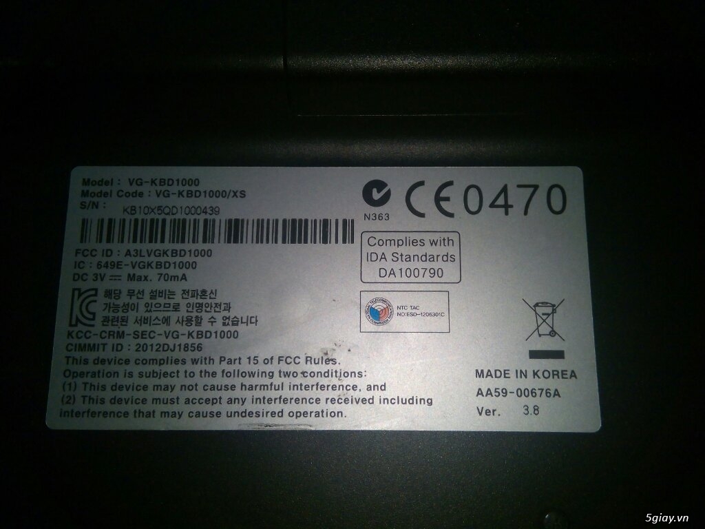 Bán bàn phím Bluetooth Samsung VG-KDB1000 cho Smart Tivi Samsung. - 2