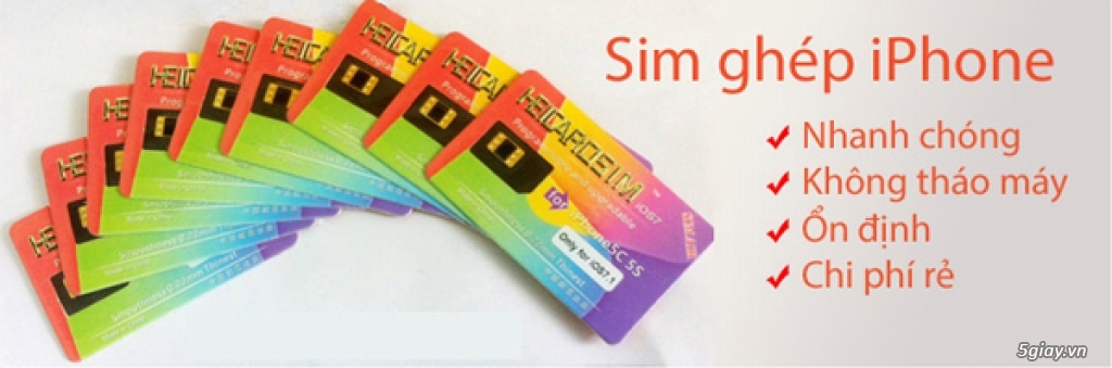 Sim ghép unlock iPhone 6/6+/6s/6s+ giá rẻ