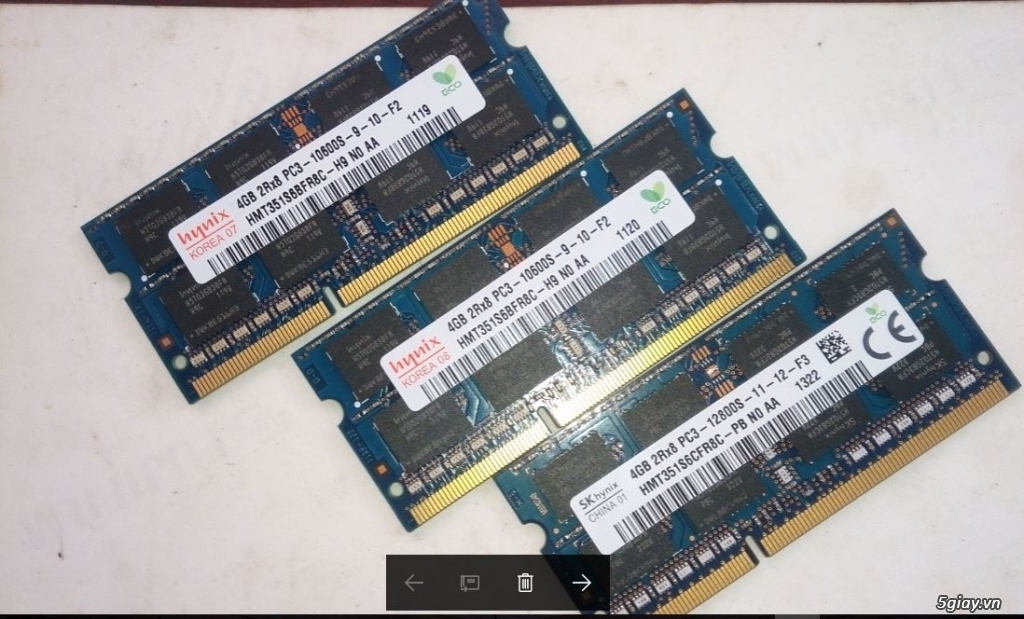 4GB RAM PC3 2Rx8 cho laptop.