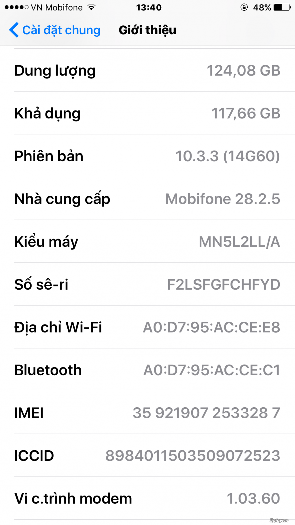 Iphone 7 plus jetblack 128G model A1784 mã LL - 1