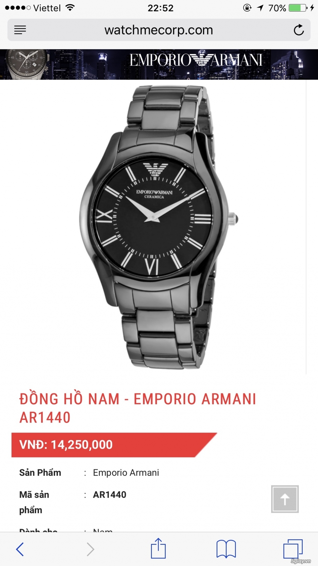 Đồng hồ Emporio Armani Chronograph Black cực đẹp - 7