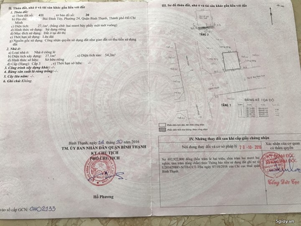 CẦN BÁN MỘT CĂN NHÀ ĐƯỜNG ,BÙI ĐÌNH TÚY , PHƯỜNG 24, QUẬN BÌNH THẠNH - 4