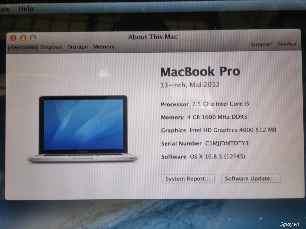 Bán Macbook Pro 13inch Mid 2012 giá thanh lý