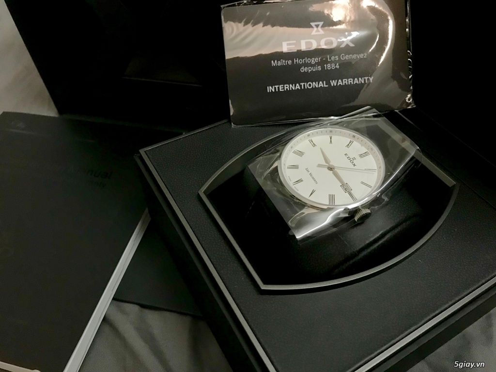 Bán đồng hồ chính hãng Edox Les Vauberts men's quartz 70172-3A-AR - 2